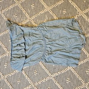 Aerie Strapless Chambray Romper Medium NWT